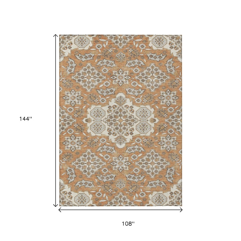 HomeRoots Medallion Traditional Rectangle Outdoor Rug
