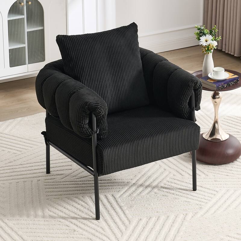 Black Simple Side Chair Office Chair Coffee Chair with Metal Legs, Padded Chair Reception Chair