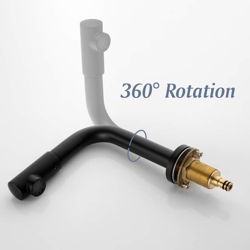 Three Holes Double Handle Rotating Bathroom Sink Faucet