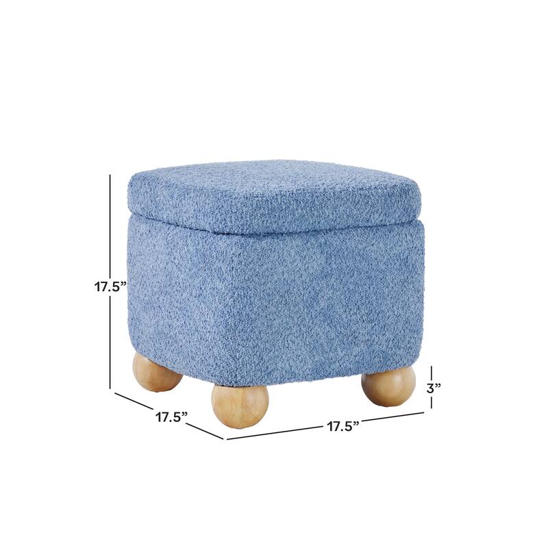 Walker Edison Contemporary Boucle Small Storage Ottoman