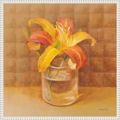 Lily in Glass by Danhui Nai (22 x 22 in.), Framed Canvas Wall Art Print