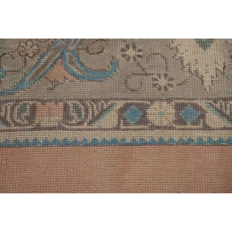 Hand Knotted Oriental 100% Wool Carpet Traditional Medallion Coral Tabriz Area Rug - 11' 11'' X 8' 8''