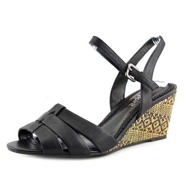 Easy Spirit Berdina Open Toe Leather Wedge Sandal