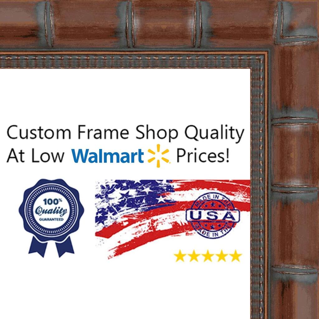 15x18 Wide Brown 'Bamboo' Solid Wood Frame - Great for Posters,