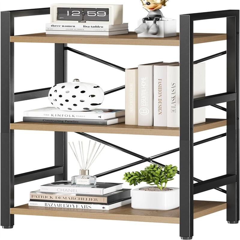 Metal Small Bookcase - 16.54"D x 11.02"W x 27.56"H