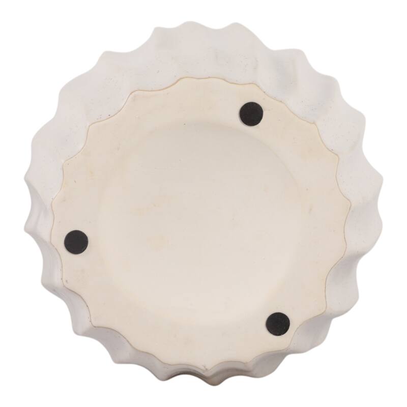 Contemporary Ceramic Sculpted Tall Vase Inspired Design - Ivory