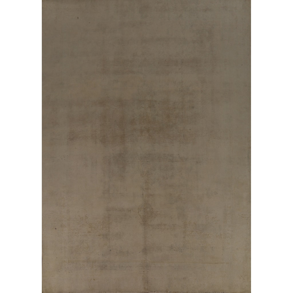 Distressed Tabriz Persian Vintage Area Rug Hand-Knotted Wool Carpet - 8'9" x 11'4"