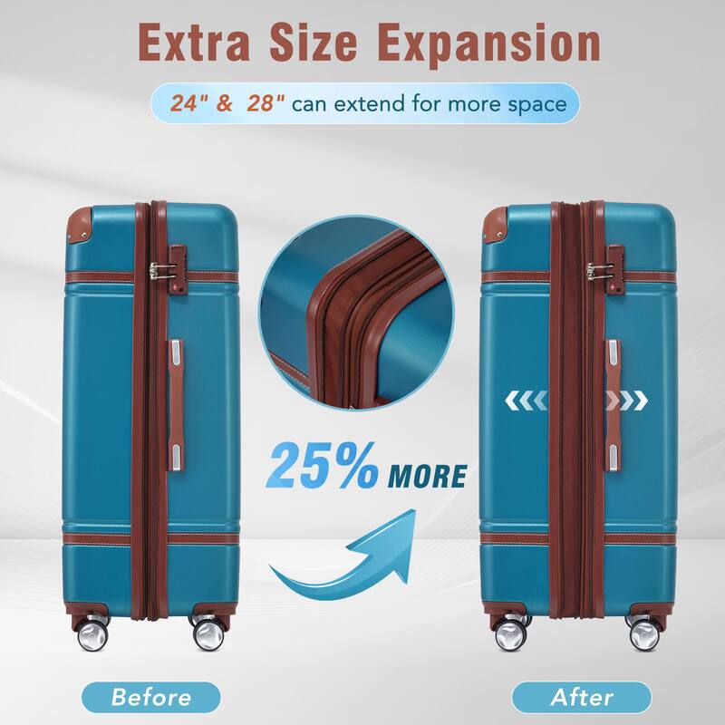 4-Piece Hard Shell Luggage Set Lightweight Carry on Luggage Spinner ...