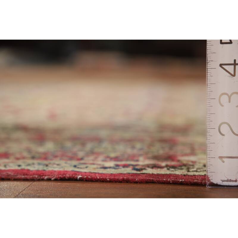 Hand Knotted Oriental 100% Wool Carpet Traditional Floral Beige & Ivories Kerman Area Rug - 9' 4'' X 6' 3''