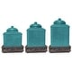 preview thumbnail 1 of 3, HiEnd Accents Savannah Canister & Base Set, 3PC Turquoise