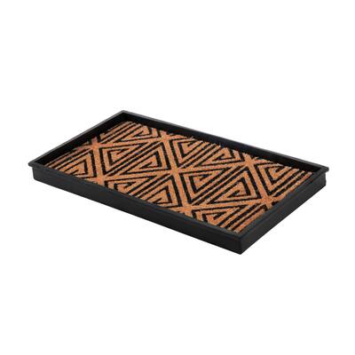 Jani Natural & Recycled Rubber Boot Tray with Tan & Black Tribal Coir Insert