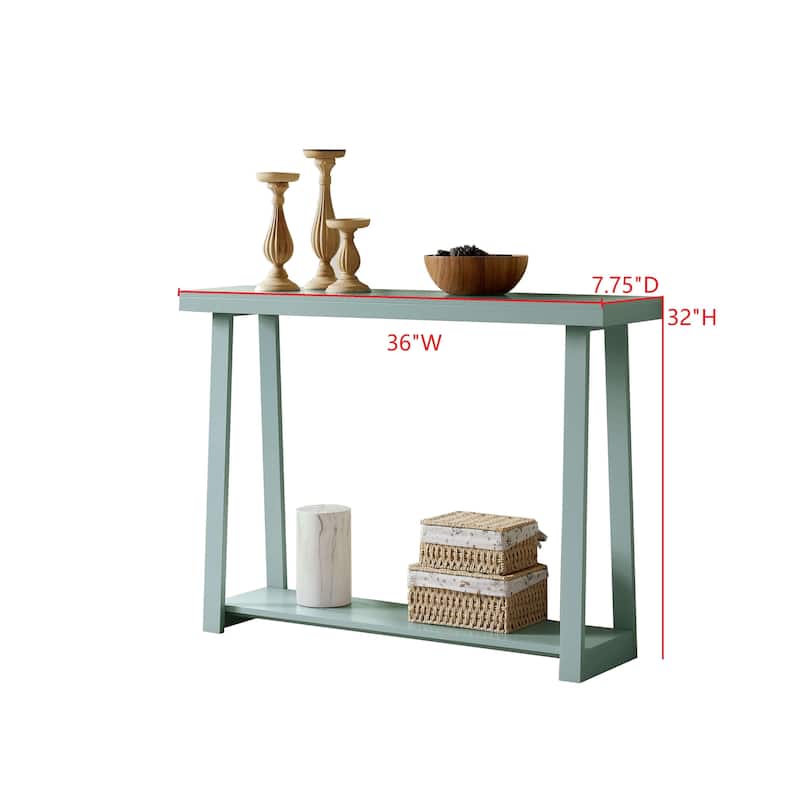 Emma Collection Wood 36" Modern Console Table with Shelf