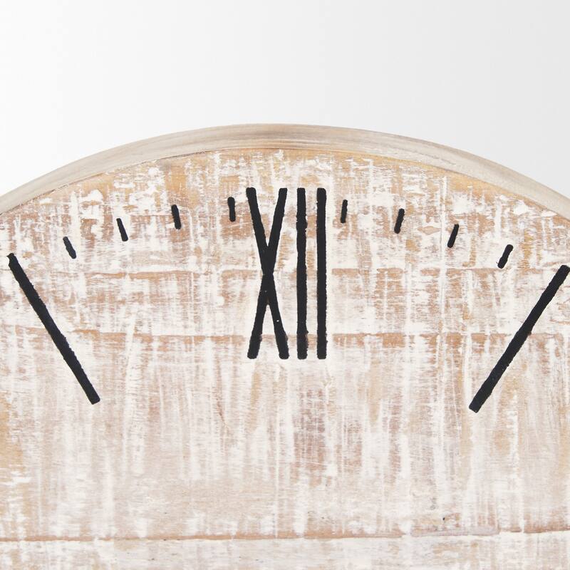Raja Matte Black Metal w/ Wood Table Clock - 10.4L x 3.2W x 11.0H