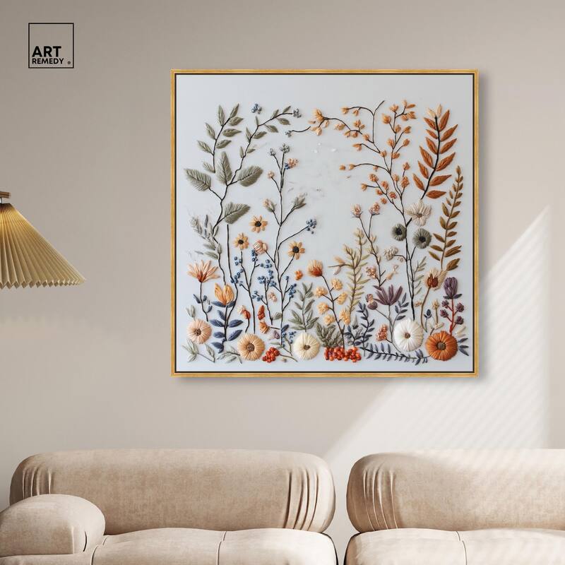 Threaded Thicket Canvas Floral by Art Remedy