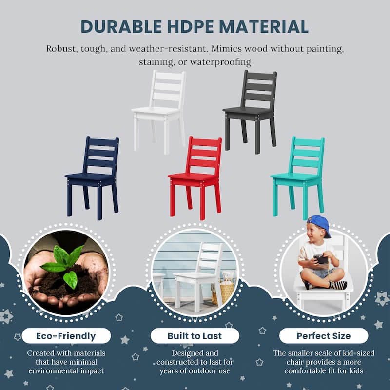 Polytrends Garden Party Kids Outdoor Dining Chair (Set of 2)
