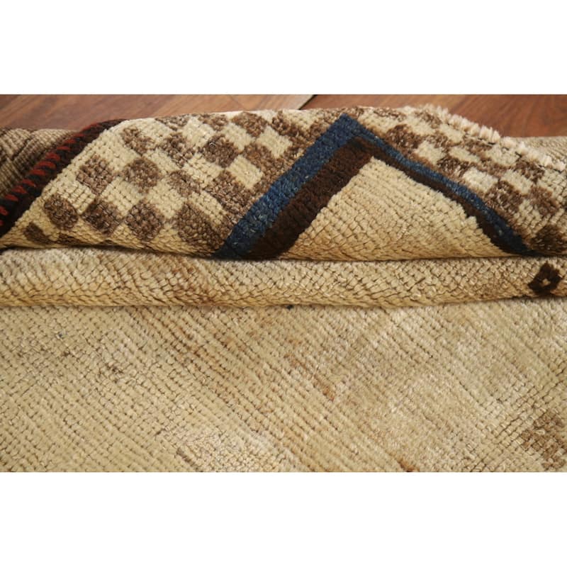 Natural Dye Gabbeh Persian Vintage Area Rug Handmade Wool Carpet - 3'3"x 5'5"