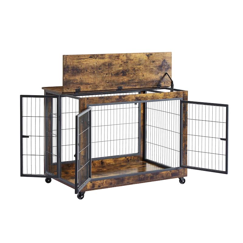 Bedroom Dog House Dog Room with Rolling Casters and Premium Latches Dog Cage Dog Kennel Dog Crate