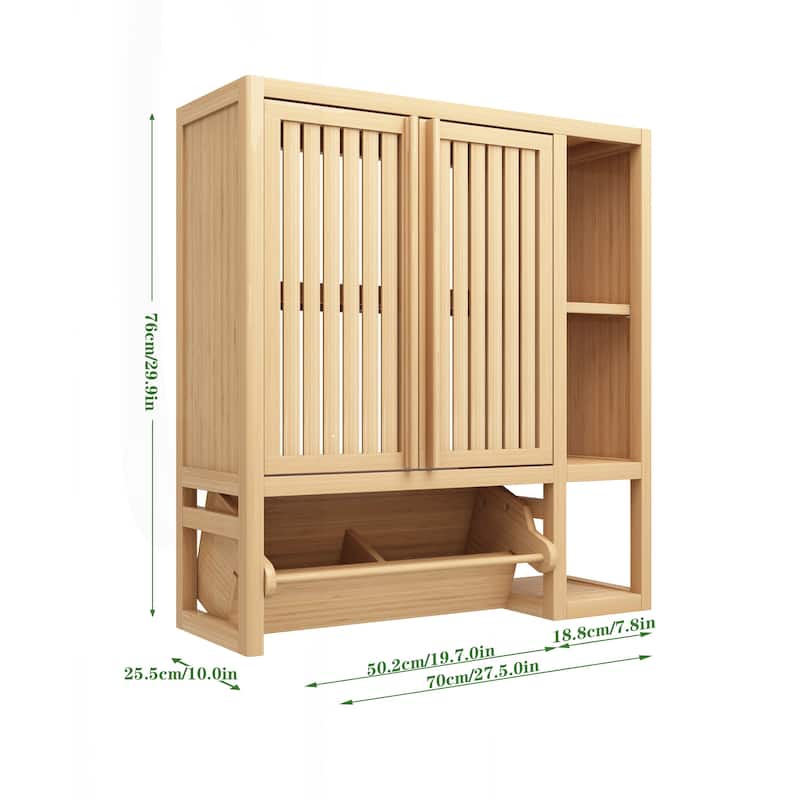Versatile Bamboo Wall Mounted Cabinet for Home Storage and Decoration