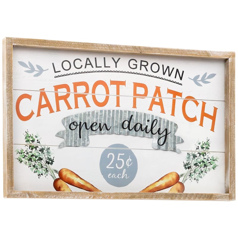 15.75" Carrot Patch Wooden Wall Sign