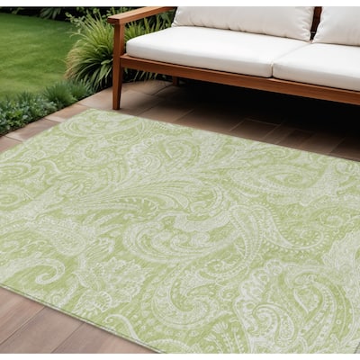 HomeRoots Paisley Transitional Rectangle Outdoor Rug