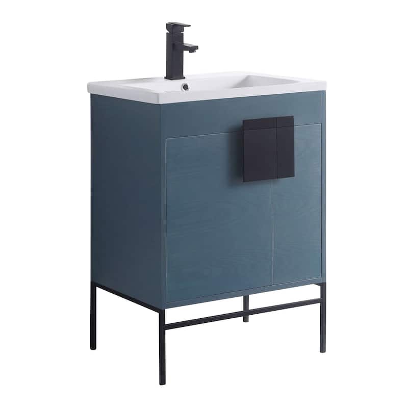 24-inch Modern Bathroom Vanity Set w/ Vitreous China Sink Top