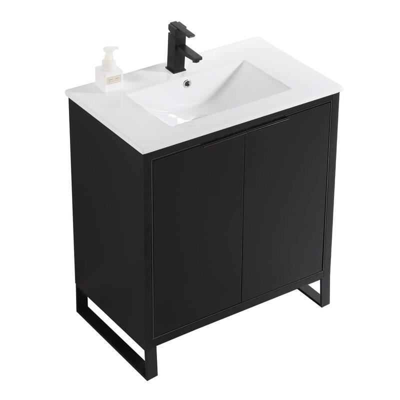 Fine Fixtures Opulence Collection Bathroom Vanity with White Ceramic Sink