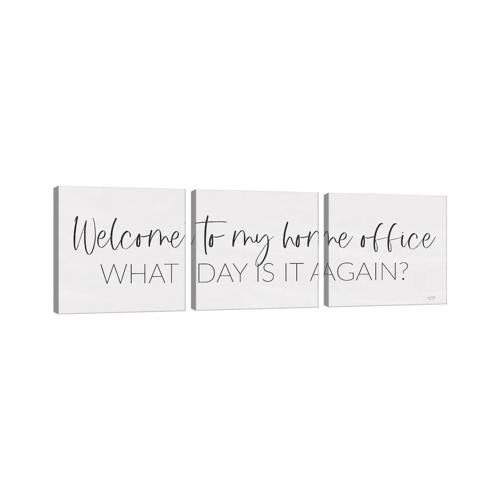iCanvas "Welcome to My Home Office" by Lux + Me Designs 3-Piece Canvas Wall Art Set
