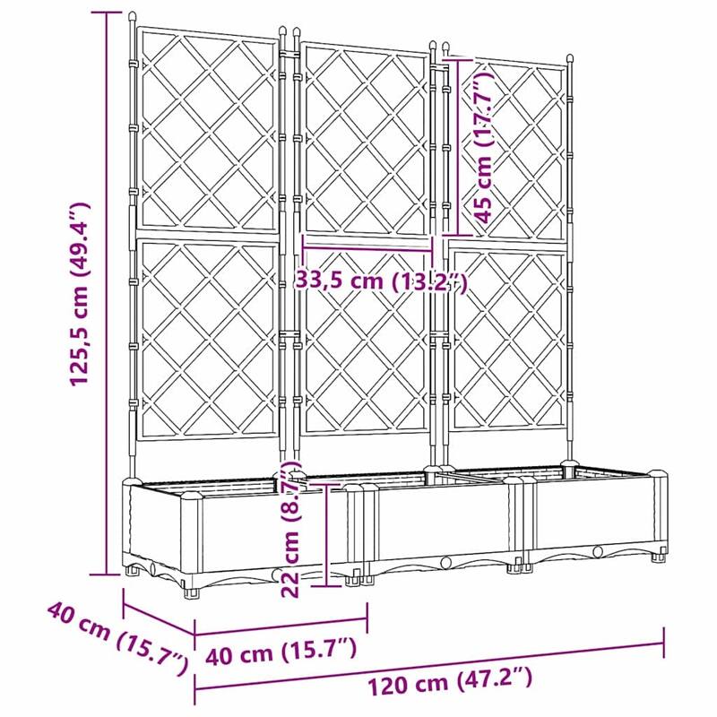 vidaXL Garden Planter with Trellis