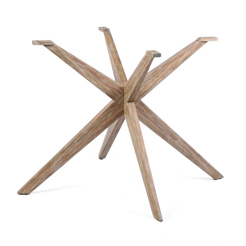 Outdoor Dining Table Eucalyptus Wood Round - 47.5" Teak Finish Patio Table - 47.5