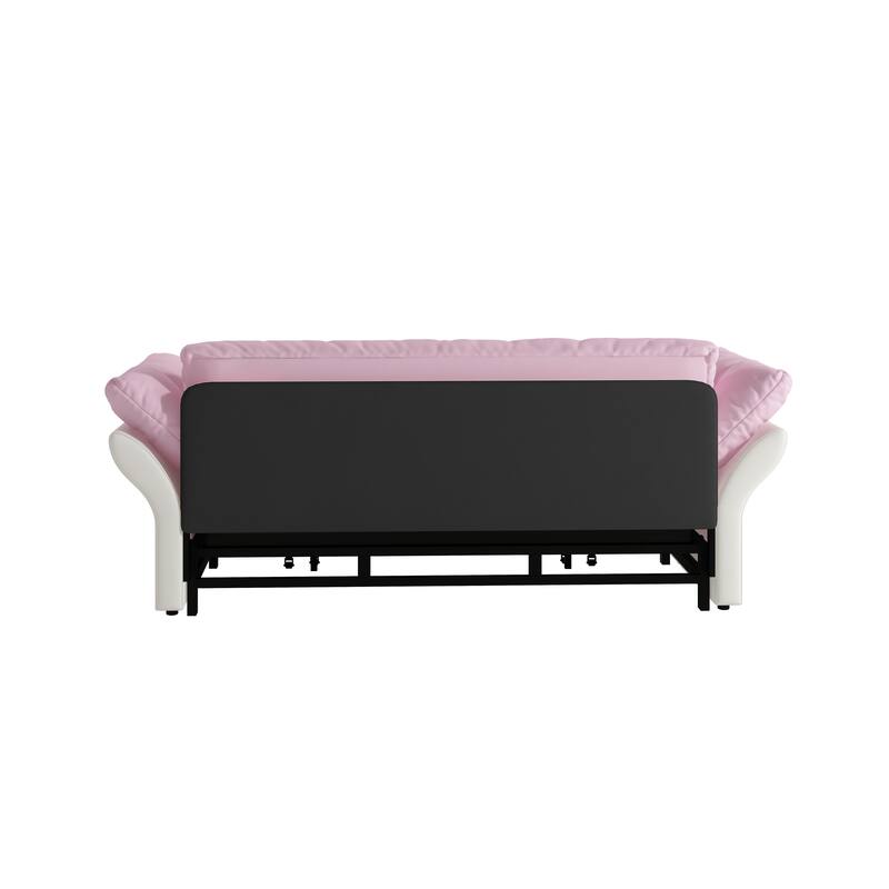 74.8" Queen Pull Out Sofa Bed, 3-in-1 Convertible Sleeper Tufted Sofa with 2 Soft Pillows,Multi-Functional Velvet Loveseat Bed
