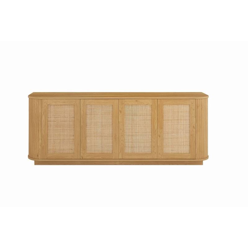 64" Wave Shaped Sideboard Cabinet with Curved Edges Multi-Functional Storage Solution for Organizing Space