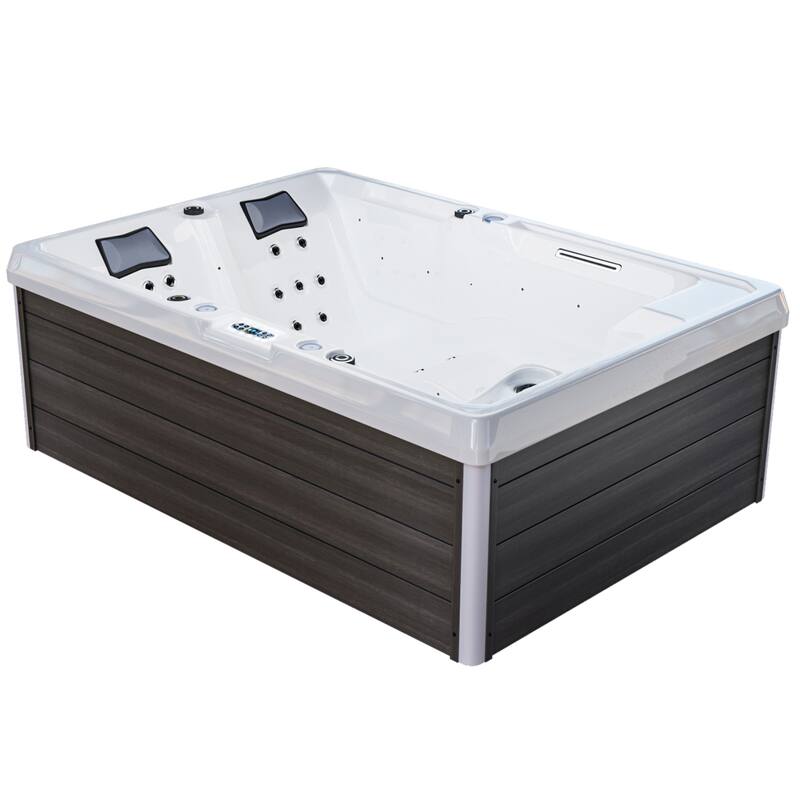 Patiowell 4-Person 41 Jets Hot Tub with Digital Control System-The Fresh Water System and LED Lighting-Intelligent