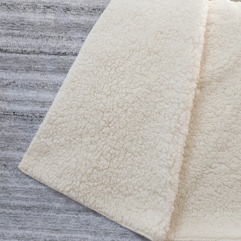 Premium Machine Washable Casual Stripes Sherpa Throw Blanket