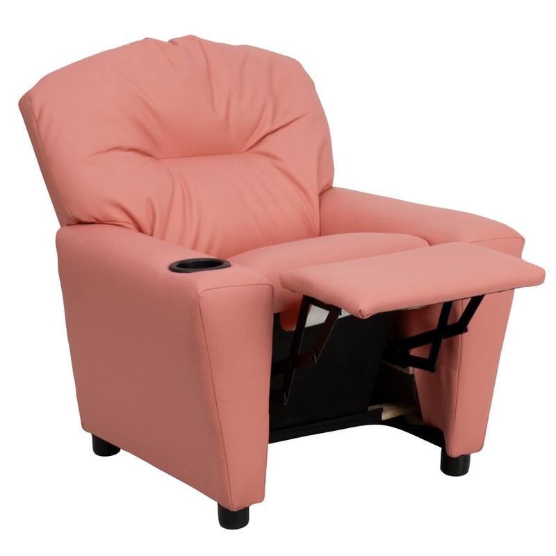Contemporary Kids Recliner with Cup Holder