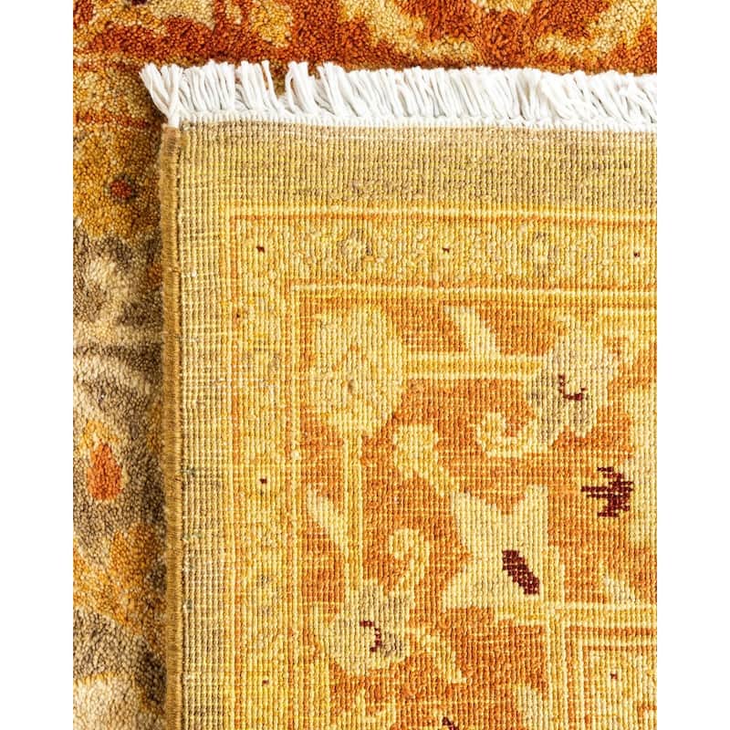 Overton Hand Knotted Wool Vintage Inspired Traditional Ottoman Green Runner Rug - 3' 1" x 22' 1"