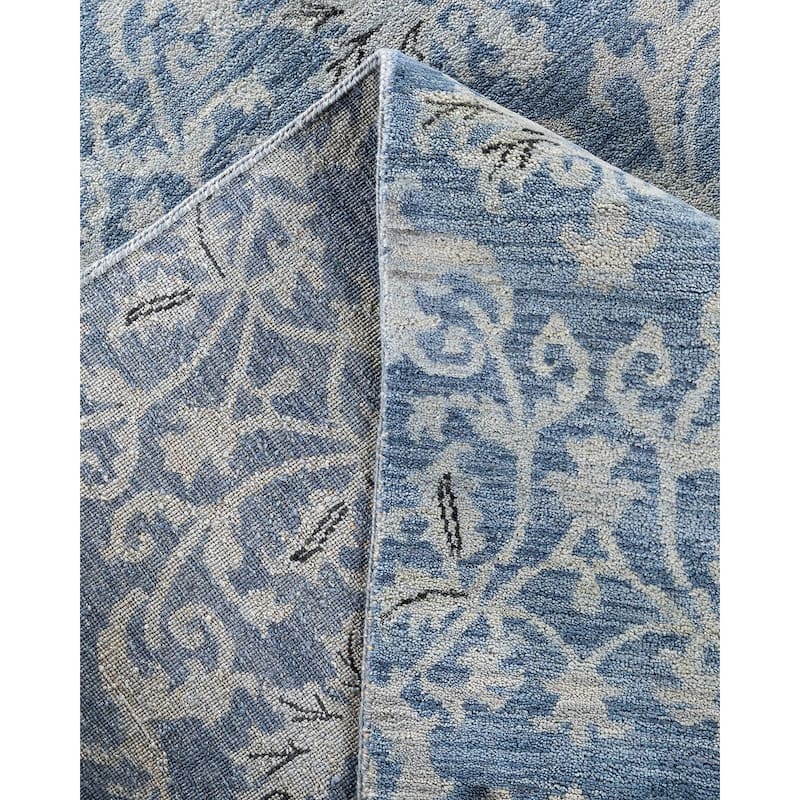 Ikat One-of-a-Kind Hand-Knotted Area Rug - Gray, 9' 1" x 11' 10" - 9' 1" x 11' 10"