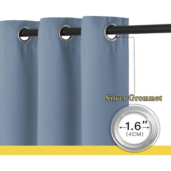 Sliding Glass Door Blackout Curtain,(Stone Blue, W100 x L84, 1 Piece