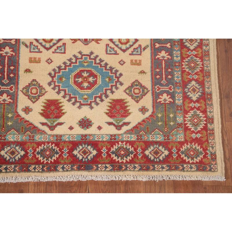 Kazak Oriental Foyer Rug Hand-Knotted Wool Carpet - 2'9" x 3'11"