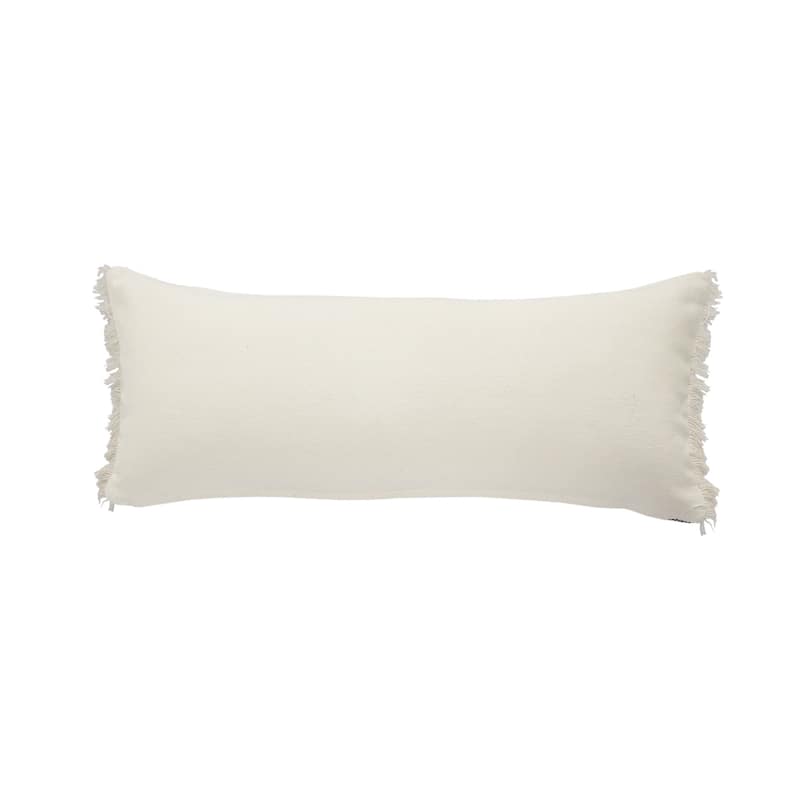 HomeRoots 14" X 36" Denim Tan And Taupe Jute Coastal Zippered Pillow