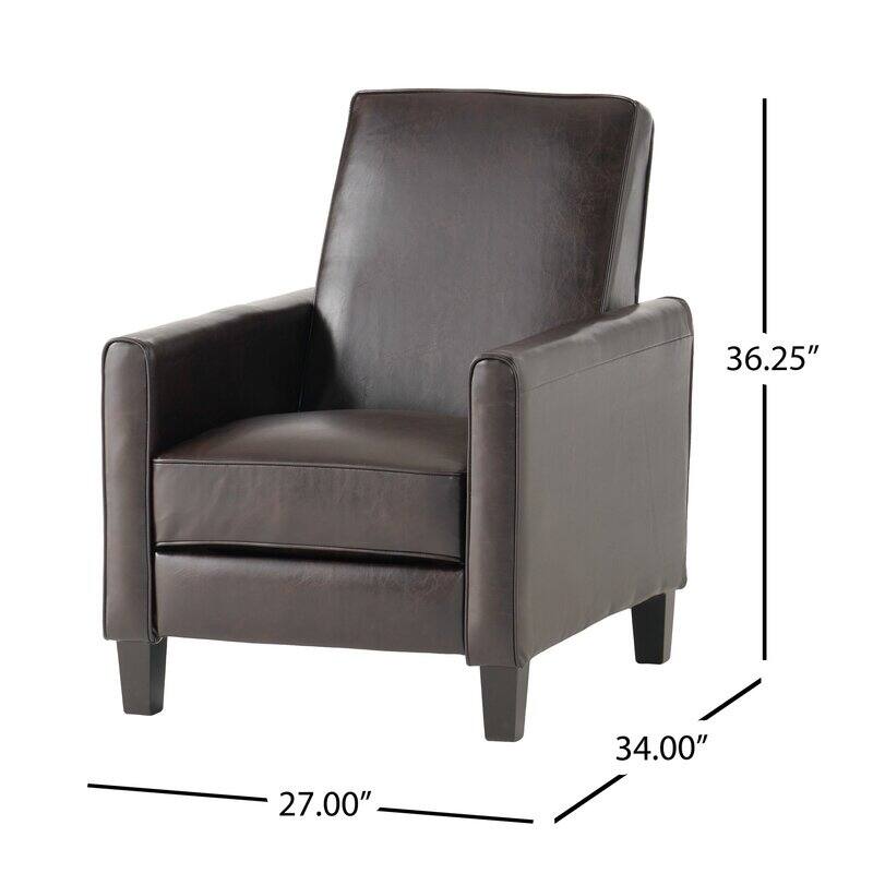 Pushback Recliner Chair, Fax Leather Armchair Push Back Accent Chair for Living Room, Home Theater Single Sofa Club Chair