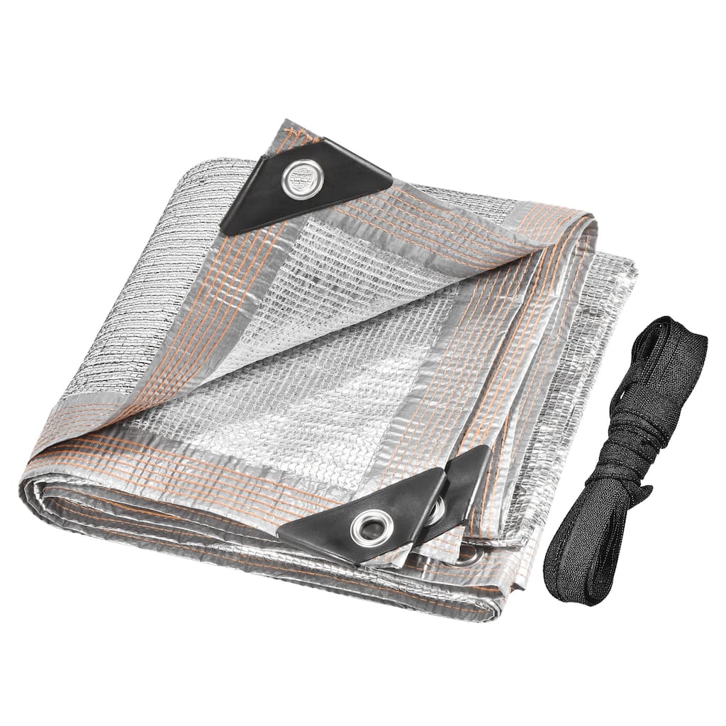 2x1m Garden Plant Aluminum Foil Shade Cloth w Grommet Sun Cover Net - Silver - 2mx1m (L*W)