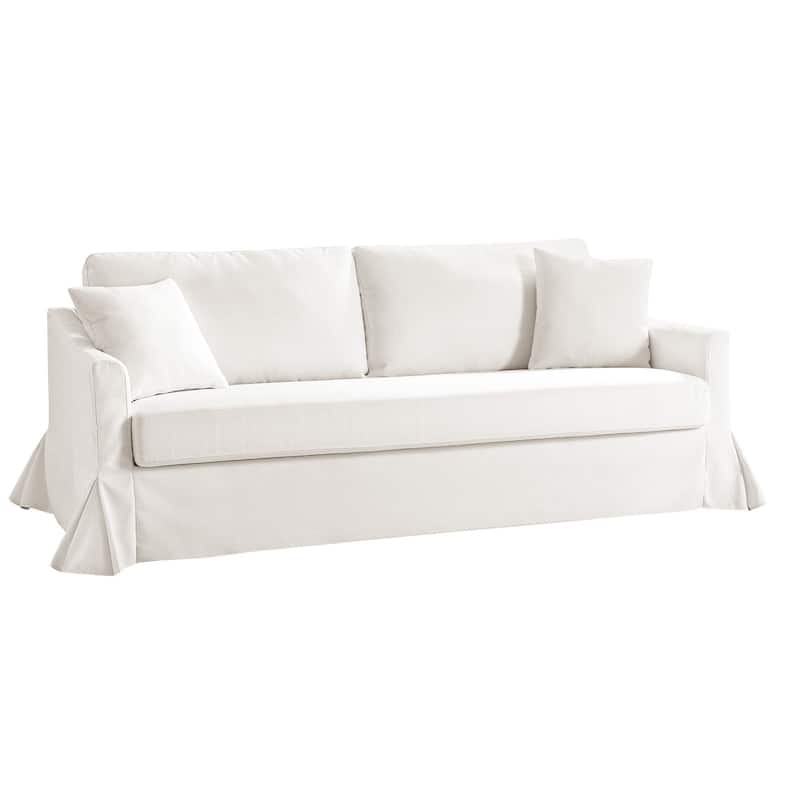 Volkhard 80.5" Modern Slipcovered Sofa With Removable Back Cushion By HULALA HOME