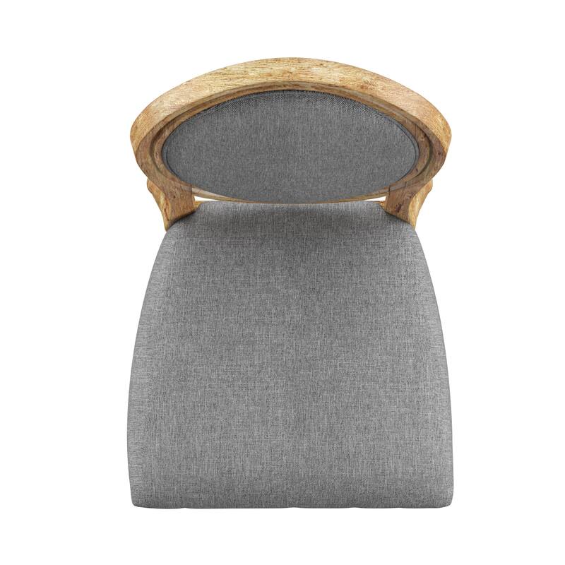 Deana Round Linen and Wood Dining Chairs (Set of 2) by iNSPIRE Q Artisan