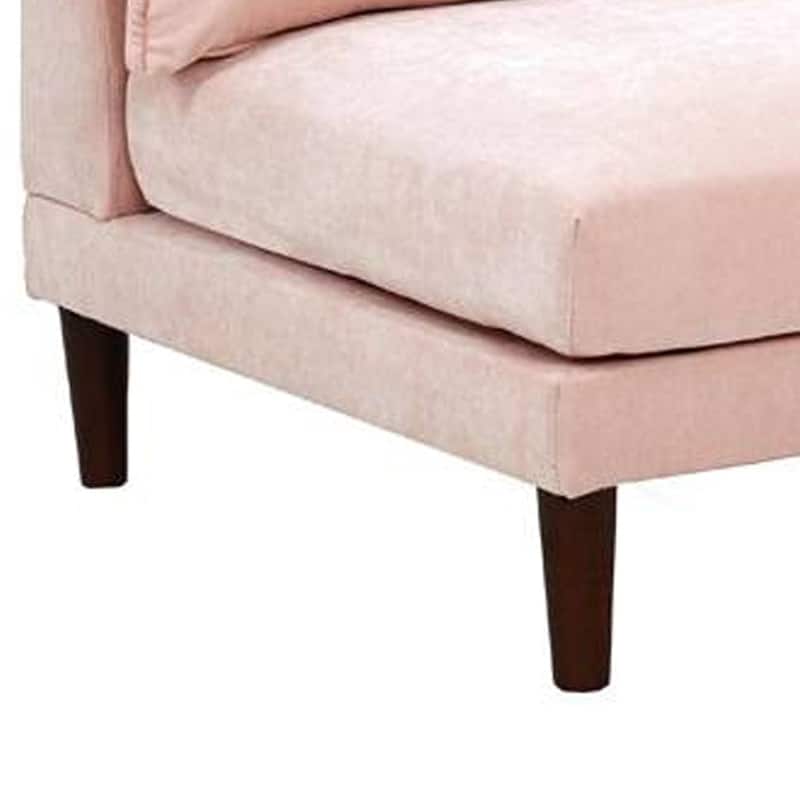 33 Inch Modular Armless Sofa Chair, Lumbar Cushion, Fabric - 26.5 L x 32.75 W x 31 H Inches