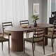 preview thumbnail 1 of 22, 79" Oval Solid Wood Dining Table Duble Pedestal Seats 6