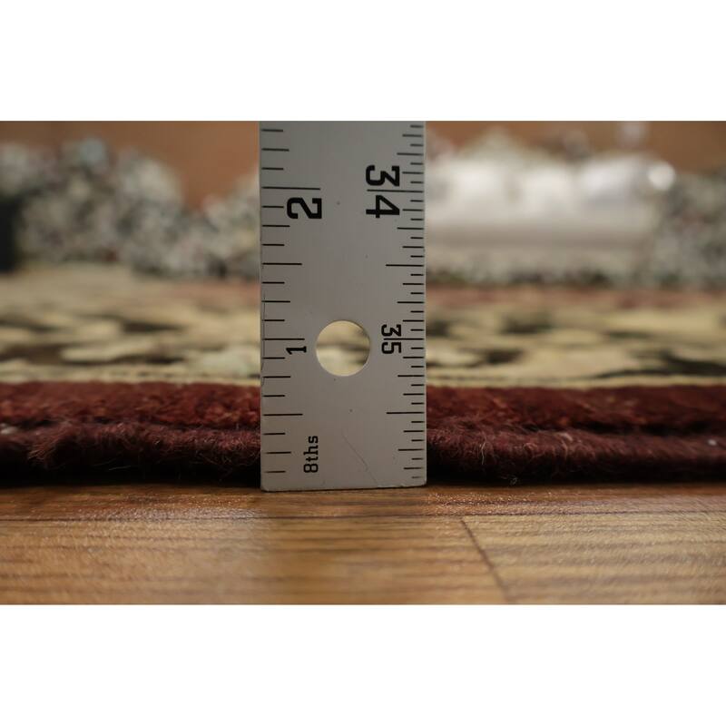 Hand Knotted Oriental 100% Wool Carpet Traditional All-Over Red Ziegler Area Rug - 9' 7'' X 7' 10''