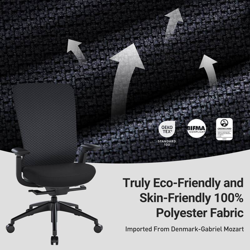 Ergonomic Office Chair, 4D Armrests, Seat Depth, Memory Foam, 300lbs, AirMesh Back