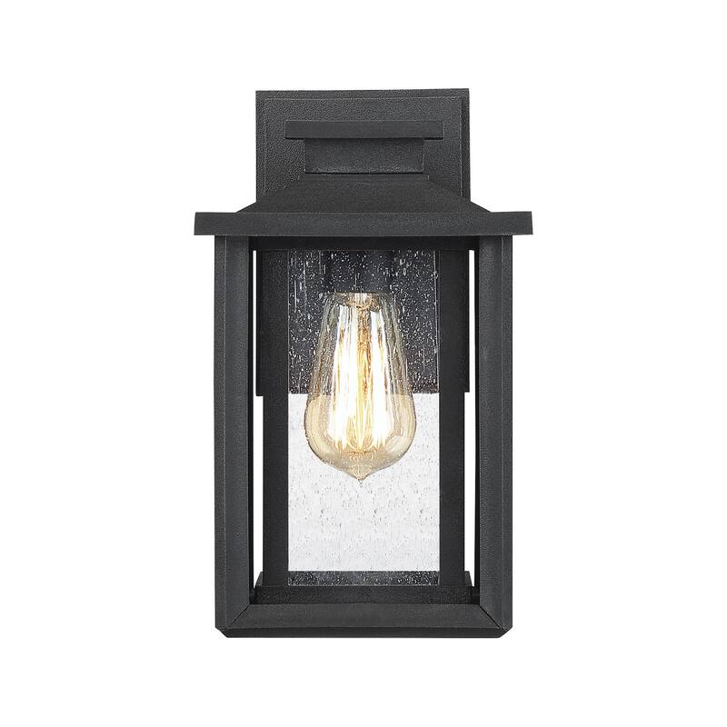 Wakefield 1-Light Outdoor Wall Lantern in Earth Black