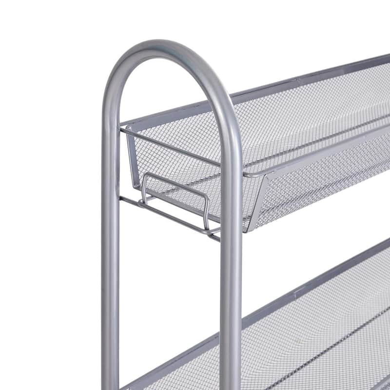 4-Tier Removable Storage Cart Silver / Ivory White