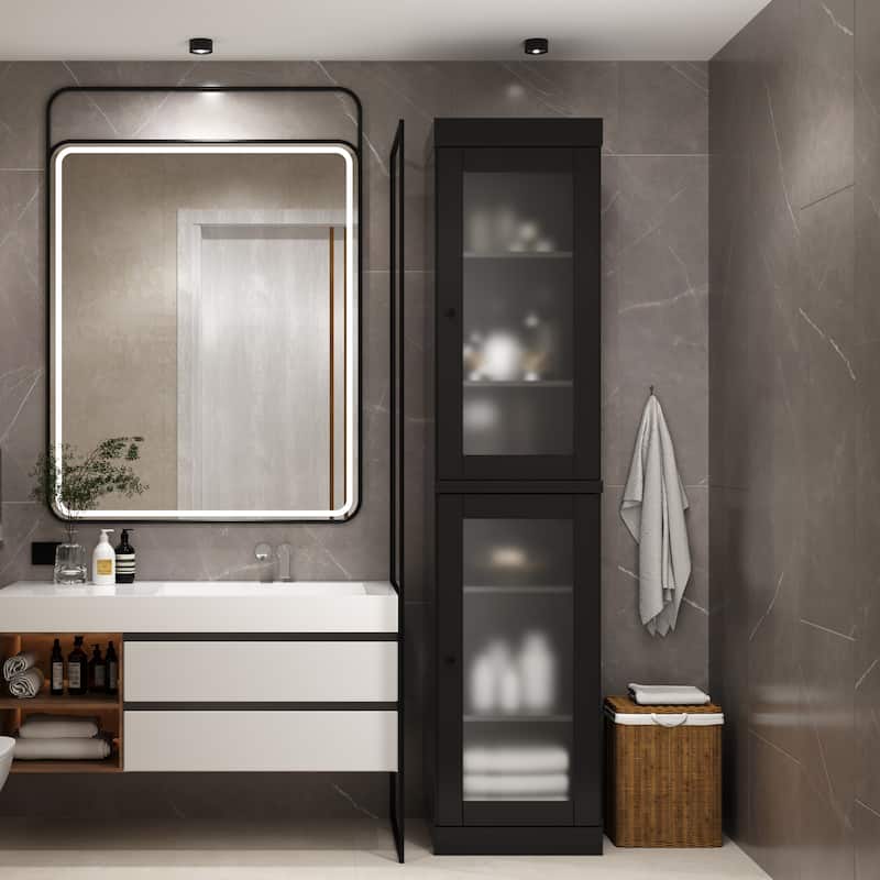 100% Solid Wood 16.5" Bathroom Cabinet with Optional Doors by Palace Imports